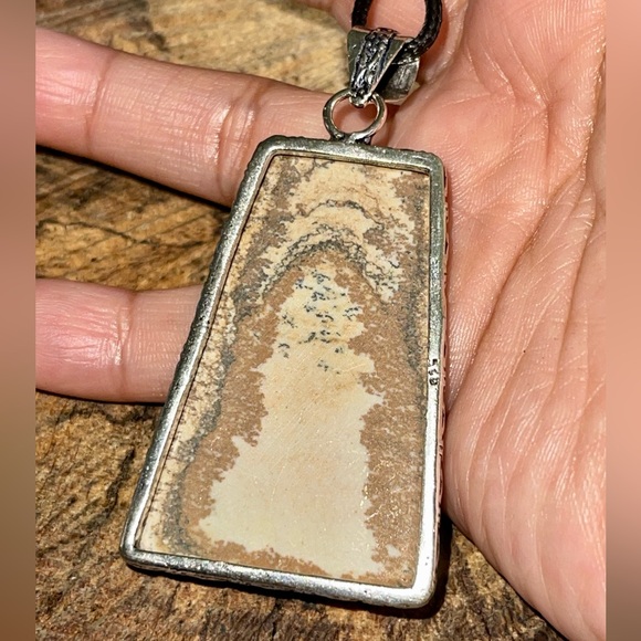 Beautiful Large Picture Jasper Pendant 3” - Picture 7 of 8